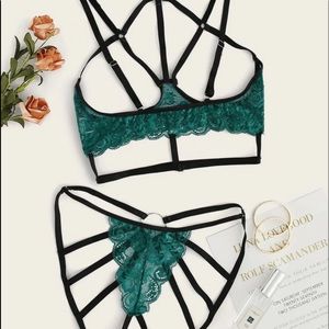Floral Lace Cut-Out Lingerie Set & Choker